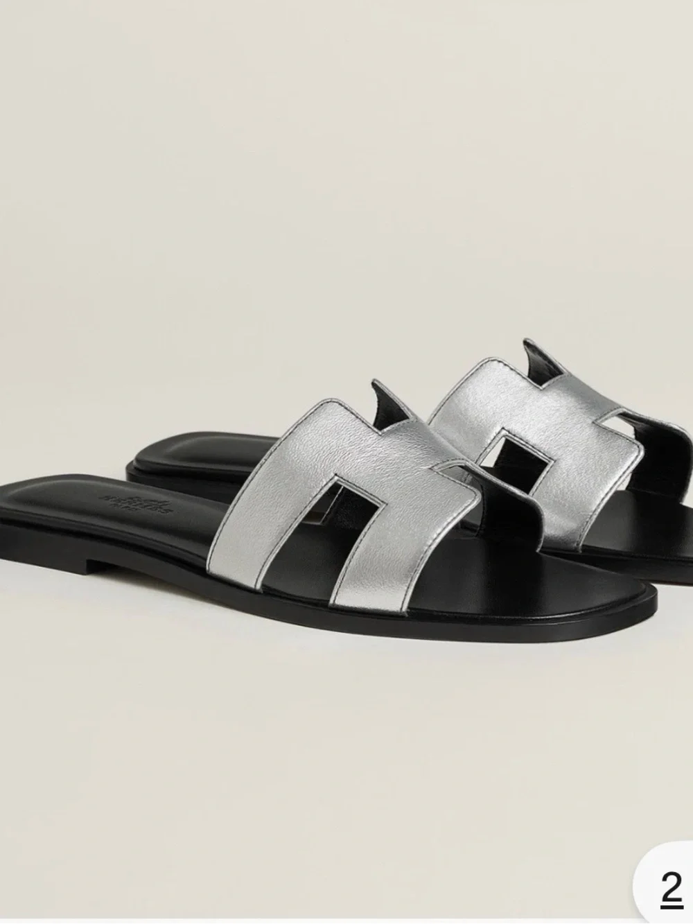 Hermes Oran Sandal Gris Argenté Size 38.5 New in Box